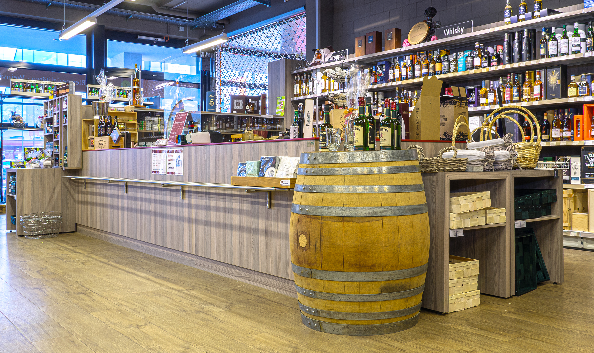 Theke eines Getränkefachmarkts